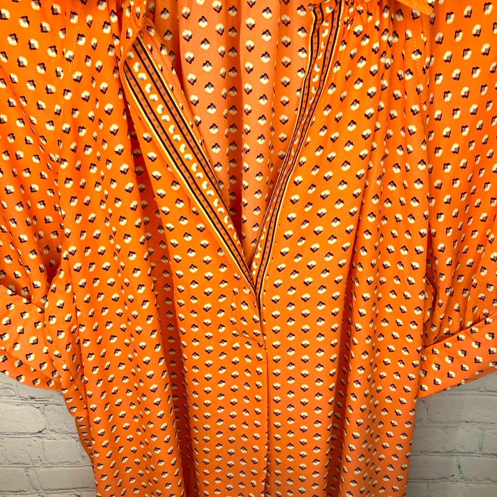 Max Studio Orange Patterned Blouse - image 7
